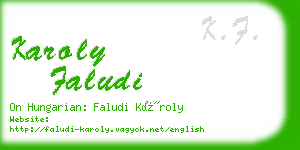 karoly faludi business card